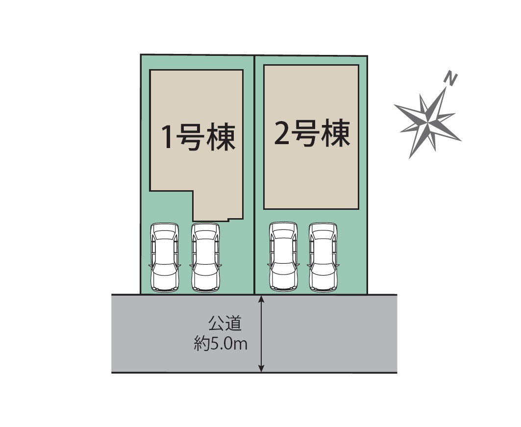 糟屋郡篠栗町和田4丁目第1-2棟（1号棟）の区画図|配置図（1号棟）