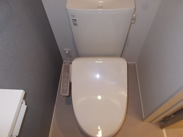 落ち着いた色調のトイレです