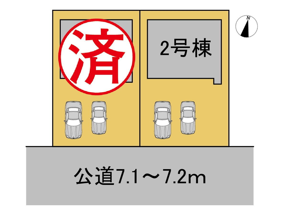 タマタウン　瑞穂市祖父江（牛牧小）　全2区画分譲の区画図|■区画図
■YAMADA電機の　ヤマダ不動産　株式会社リライフ　
いつでもお問合わせ下さい。
