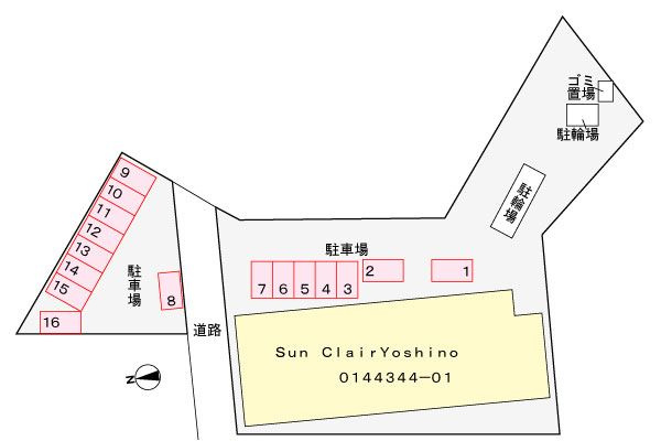 ＳｕｎＣｌａｉｒＹｏｓｈｉｎｏの区画図