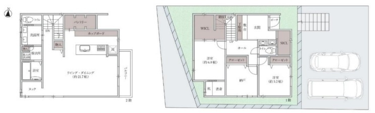 西宮市五月ケ丘　新築一戸建ての間取り