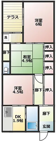 大石町戸建の間取り