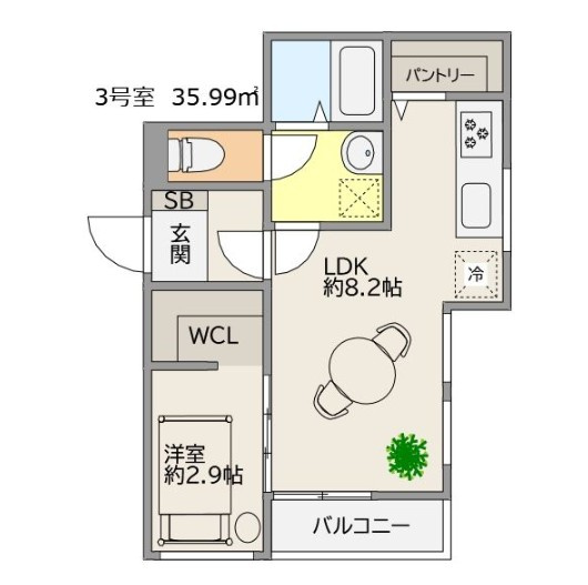 TRIOVE JR久留米アクシスの間取り