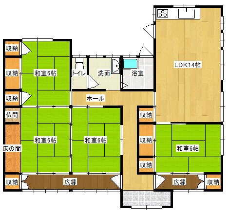 【間取り】 | 万倉小学校に通える　農地付き中古住宅　宇部市西万倉 | 間取現況優先