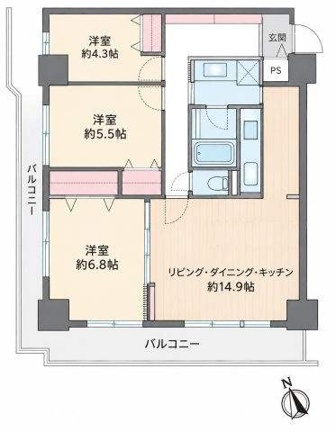 【間取り】 | パレール川崎