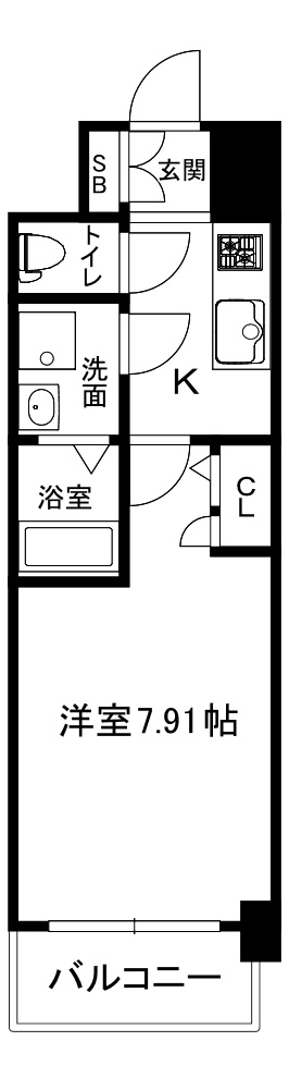 大阪市中央区農人橋１丁目の賃貸マンションの間取り