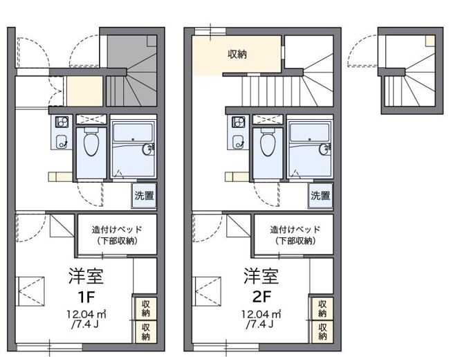 【間取り】 | レオパレスサニーサイドハイツ | 多賀城　仙台　宮城野　家具　家電　社宅　マンスリー