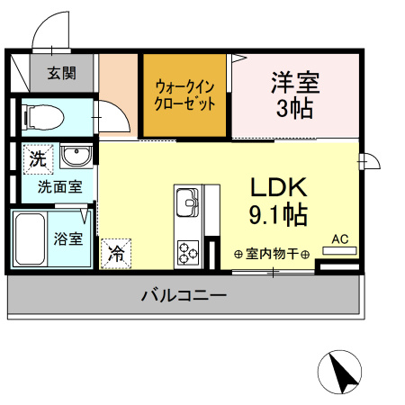 D-room F.京町の間取り