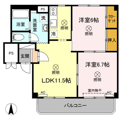 グランデュール高柳　A棟の間取り