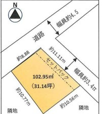 ◎高座郡寒川町岡田8丁目　建築条件無し　売地◎の土地図