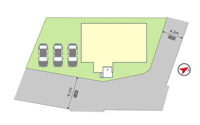 【区画図】 | 【新築分譲住宅　～ LIGARE　リガーレ～　】山形市泉町　1期1棟 | 全1棟♪平屋の分譲住宅です♪