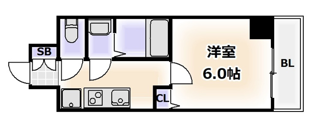 【間取り】 | グランパシフィック難波西