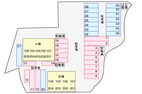 ラフレシール・ベルメゾンＡの区画図