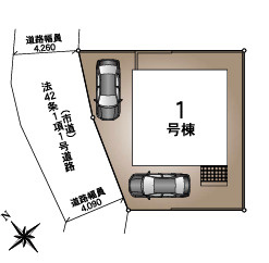 福岡市南区大平寺第３　１号棟の区画図