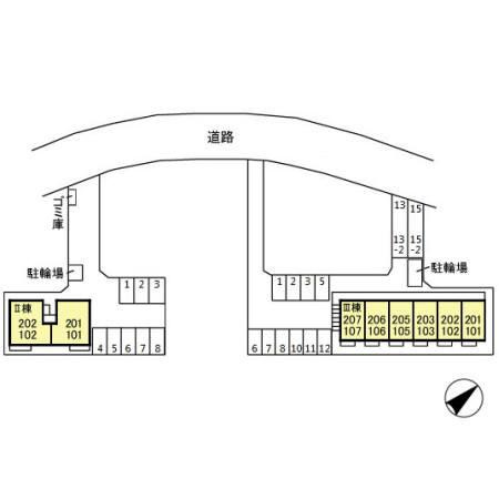 タウンコートくろい駅東 Ⅲの区画図