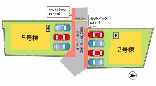 中間市長津2丁目1期の区画図