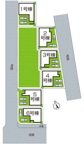 神戸市垂水区清水が丘　第1期　新築一戸建ての区画図|全6区画