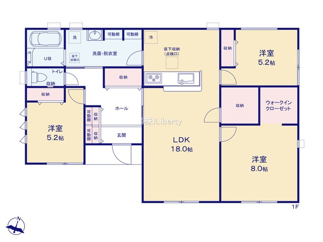 第1石岡市東光台　新築戸建の間取り