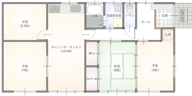 小坂子町中古住宅の間取り