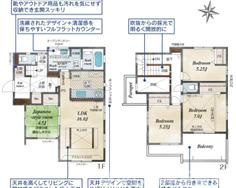平塚市四之宮1丁目　新築戸建　全７棟の間取り|南向き　４LDK