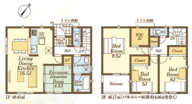 【間取り】 | 日高市中鹿山第7　クレイドルガーデン　新築戸建　全10棟　2号棟