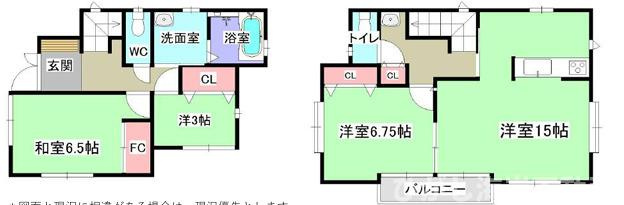 平塚市西真土１丁目　　中古戸建の間取り|南向き　２SLDK