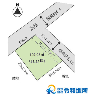 売地　高座郡寒川町岡田8丁目の土地図