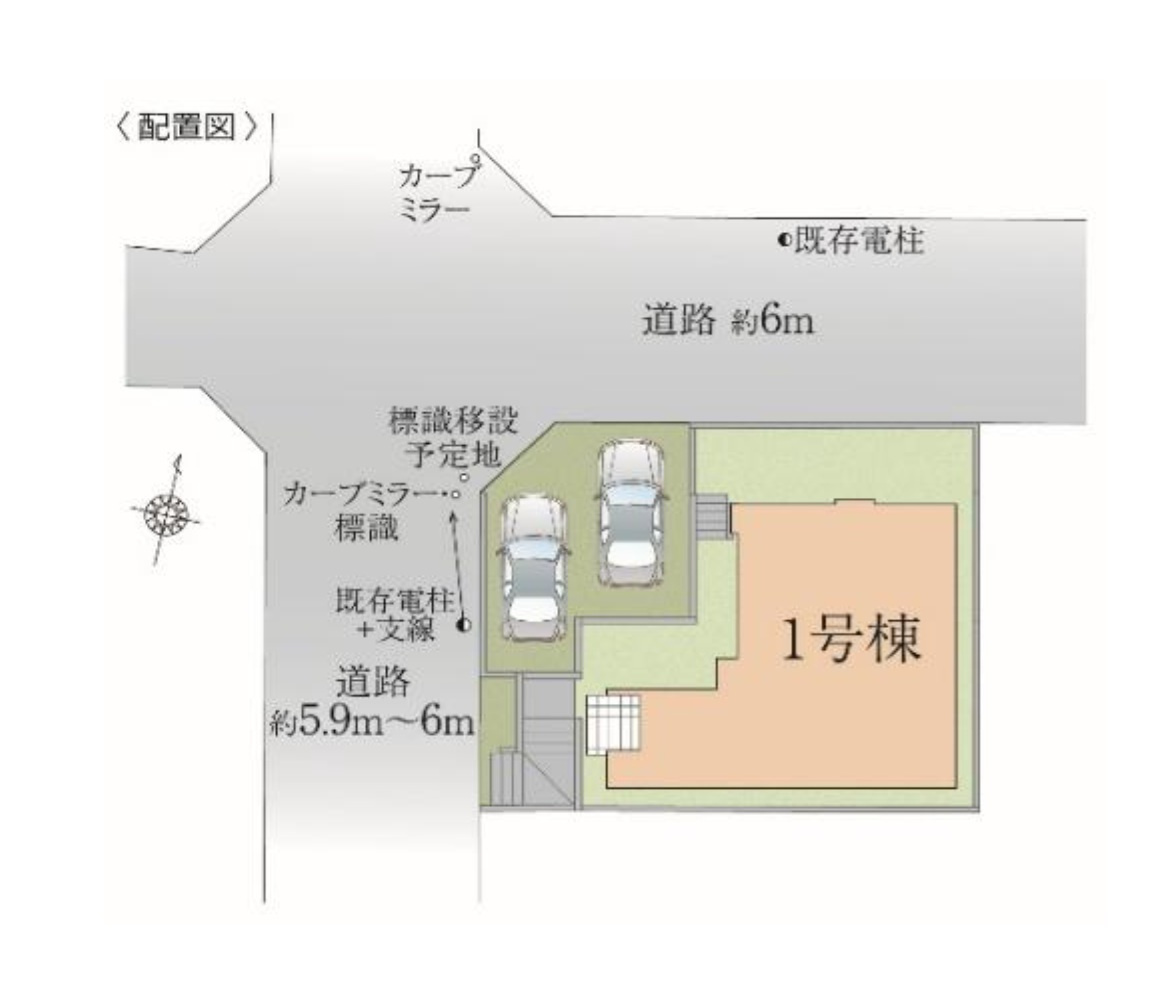 福岡市南区長住7丁目第3-1棟（1号棟）の区画図|配置図（1号棟）