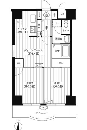 錦糸パーク・ヤマトの間取り