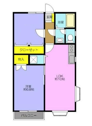 羽村市羽東３丁目のアパートの間取り