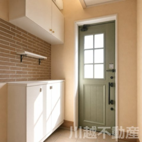 日当たり眺望良好！穏やかな生活を愉しむ住まいの玄関|毎日通る玄関はこちら（小物類消去の為加工しています）
