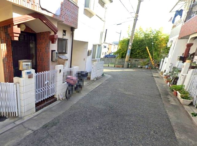 大庄北1丁目の前面道路含む現地写真|前面道路：西向き　4ｍ