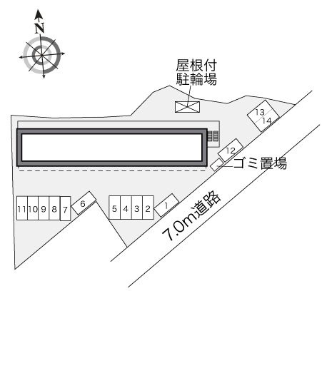 レオパレスエイムフル仙台の区画図|多賀城　仙台　宮城野　家具　家電　社宅　マンスリー