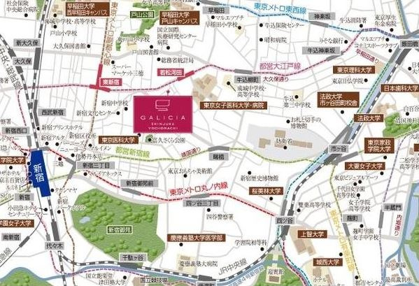 ガリシア新宿余丁町の地図|ガリシア新宿余丁町