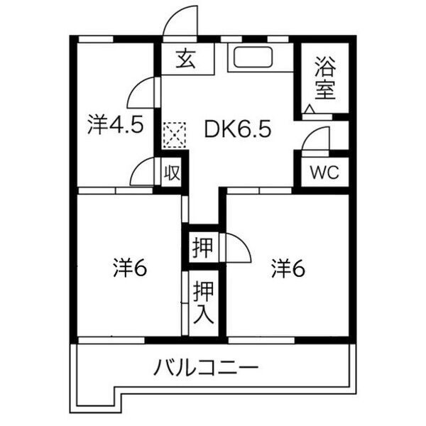 グリーンハイツはりまB棟の間取り