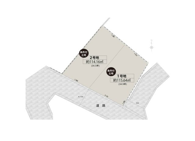 筑紫野市大字牛島第1-2棟（2号棟）の区画図|配置図（2号棟）