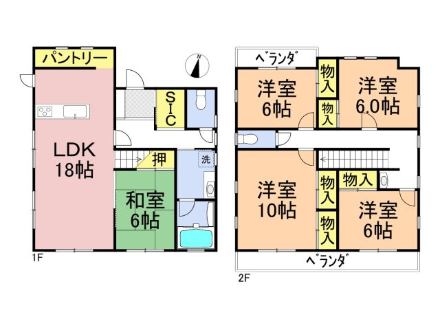中古戸建　大垣市東前4丁目　平成30年築の間取り