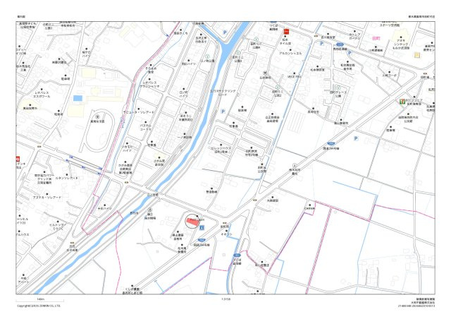 真岡市田町の地図