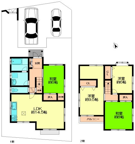 奈良市藤原町　中古戸建の間取り|4LDK！　2025年7月リフォーム済み