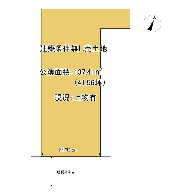 京都市北区紫野上野町　建築条件無し売土地の土地図