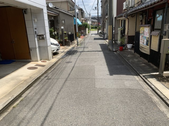 京都市北区紫野上野町　建築条件無し売土地の前面道路含む現地写真