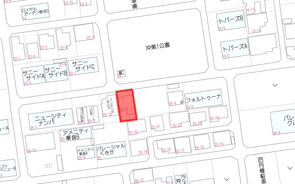 沖新町土地の地図
