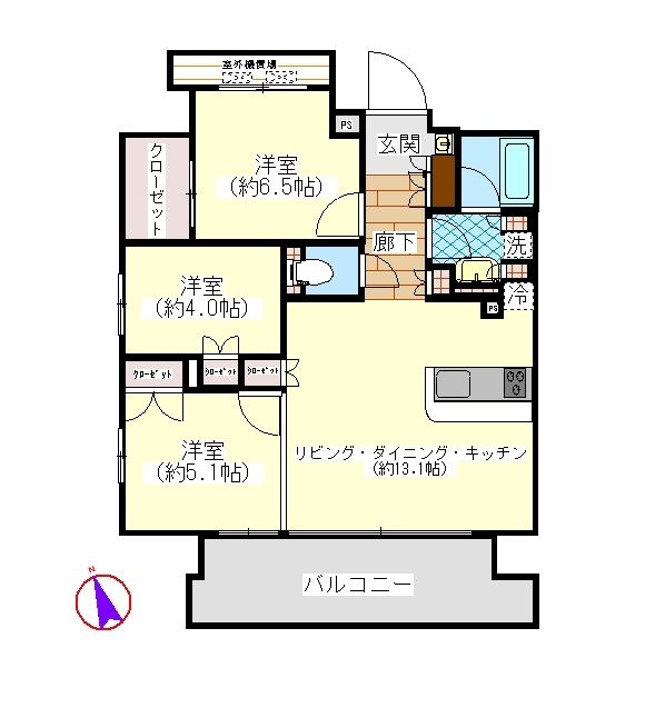 レーベン松戸GRAIZAの間取り