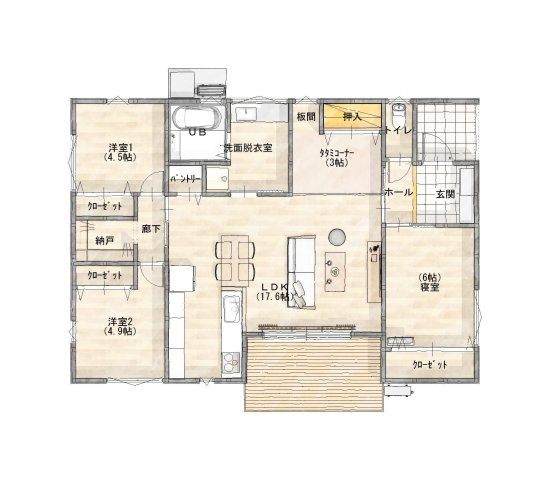 小郡市大崎【2号棟】新築戸建の間取り