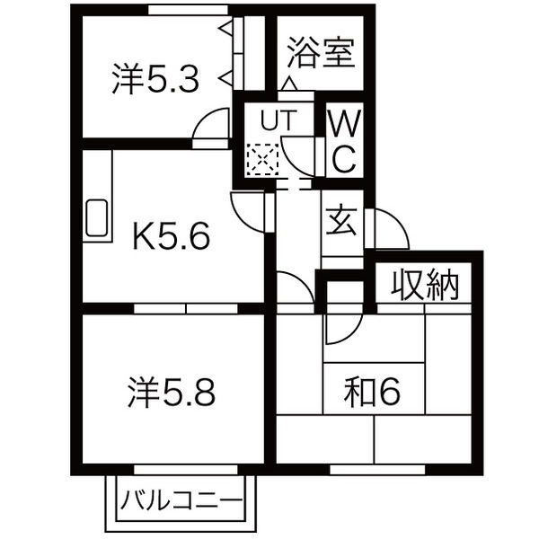 グレース北野Ｃ棟の間取り