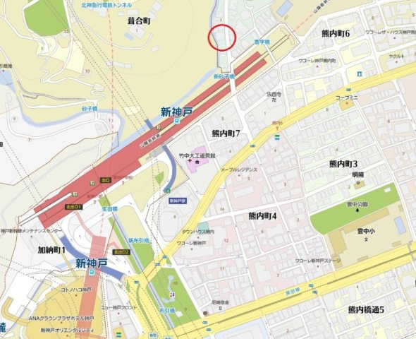 ビーコート熊内の地図