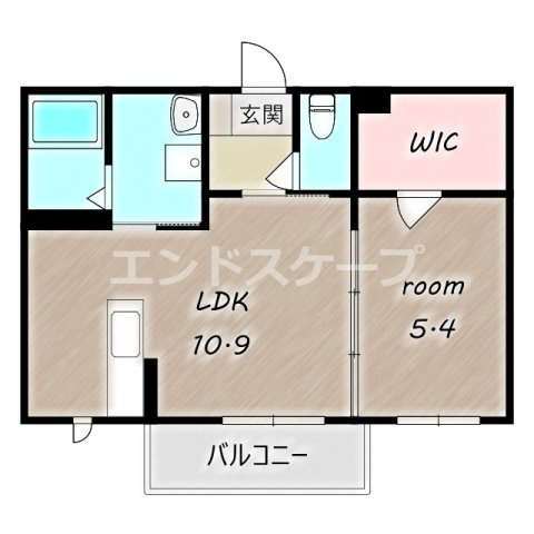 ラ・メゾン・イッコク　Aの間取り|高崎、前橋のお部屋探しはエンドスケープまで！お客様の理想お聞かせ下さい♪
