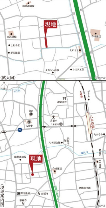 【新築】北群馬郡吉岡町下野田第13　１号棟(全３棟)　リーブルガーデン　新築建売分譲の地図