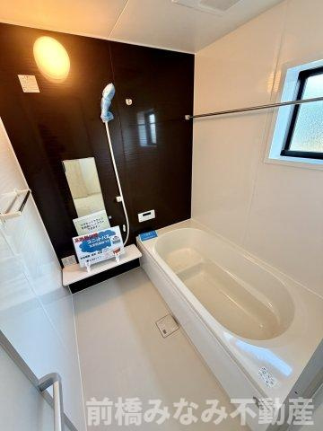 【新築平屋】前橋市小坂子町　限定１棟　リーブルガーデン　新築建売の浴室|コンパクトで使いやすいお風呂です