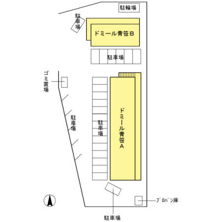 ドミール青笹　Aの区画図